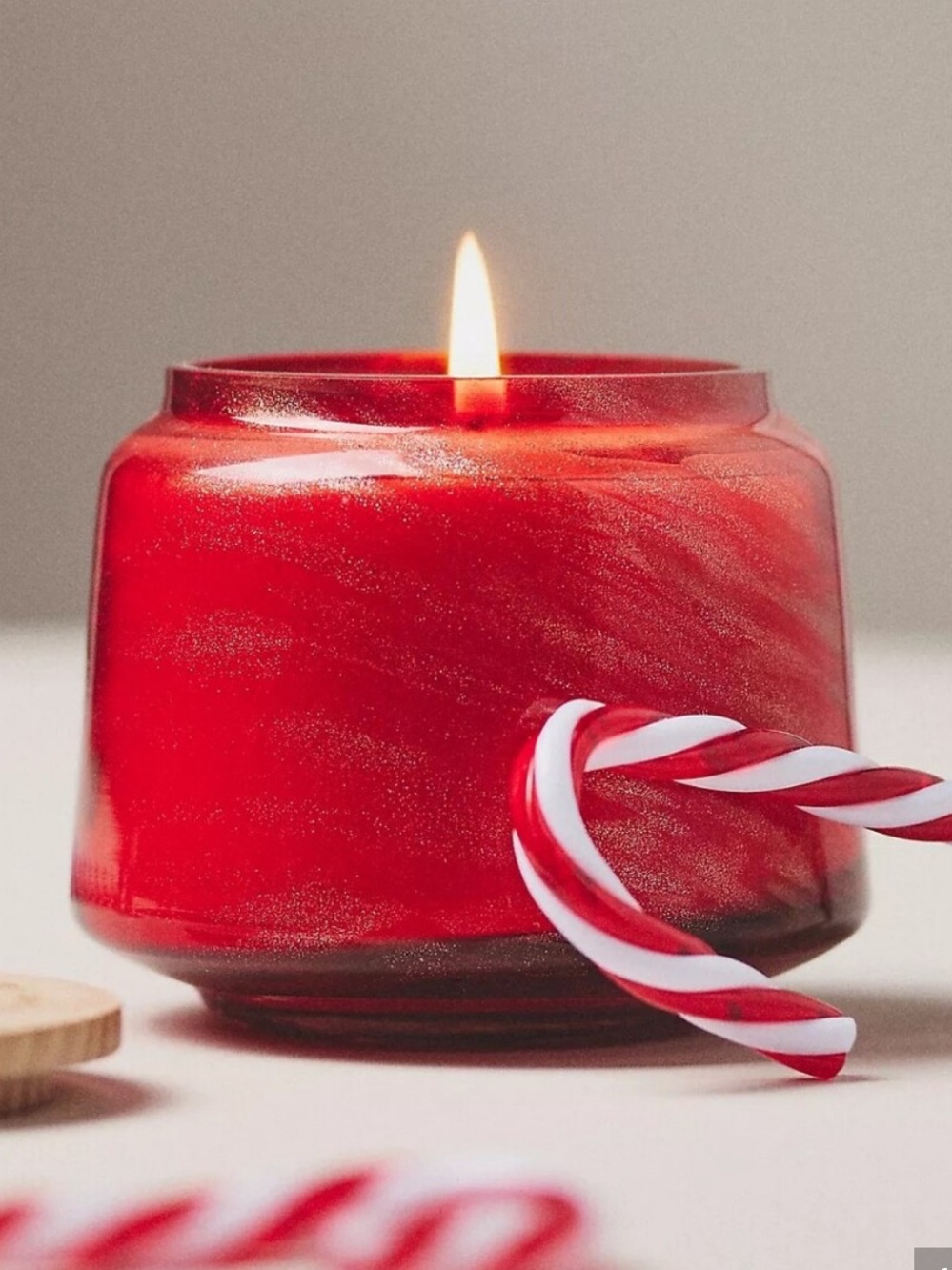 Anthropologie peppermint stick candle